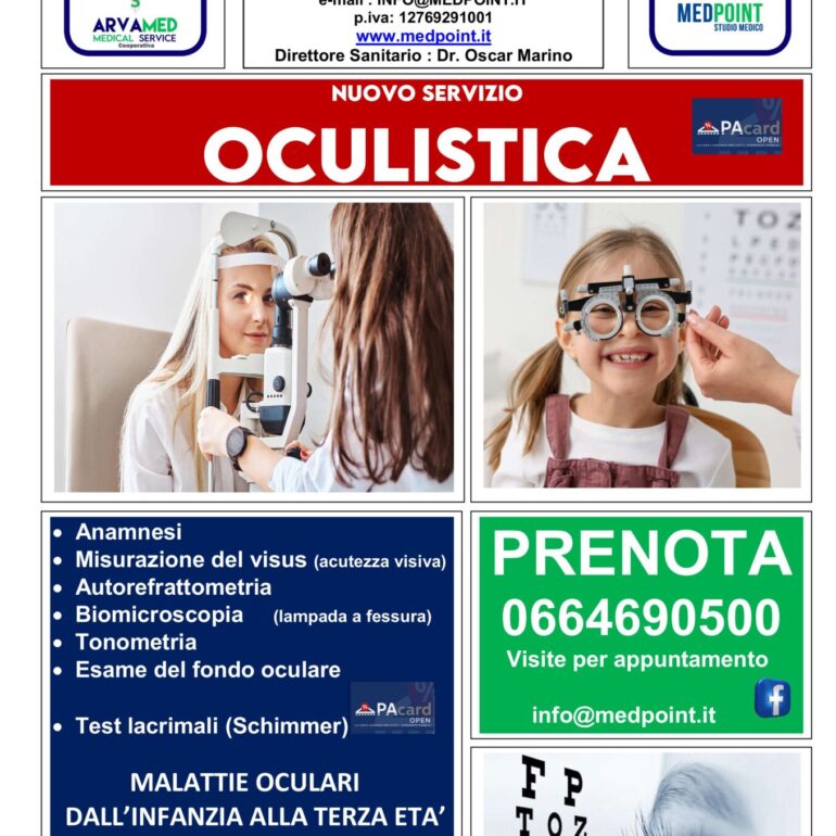 NUOVO SERVIZIO DI OCULISTICA