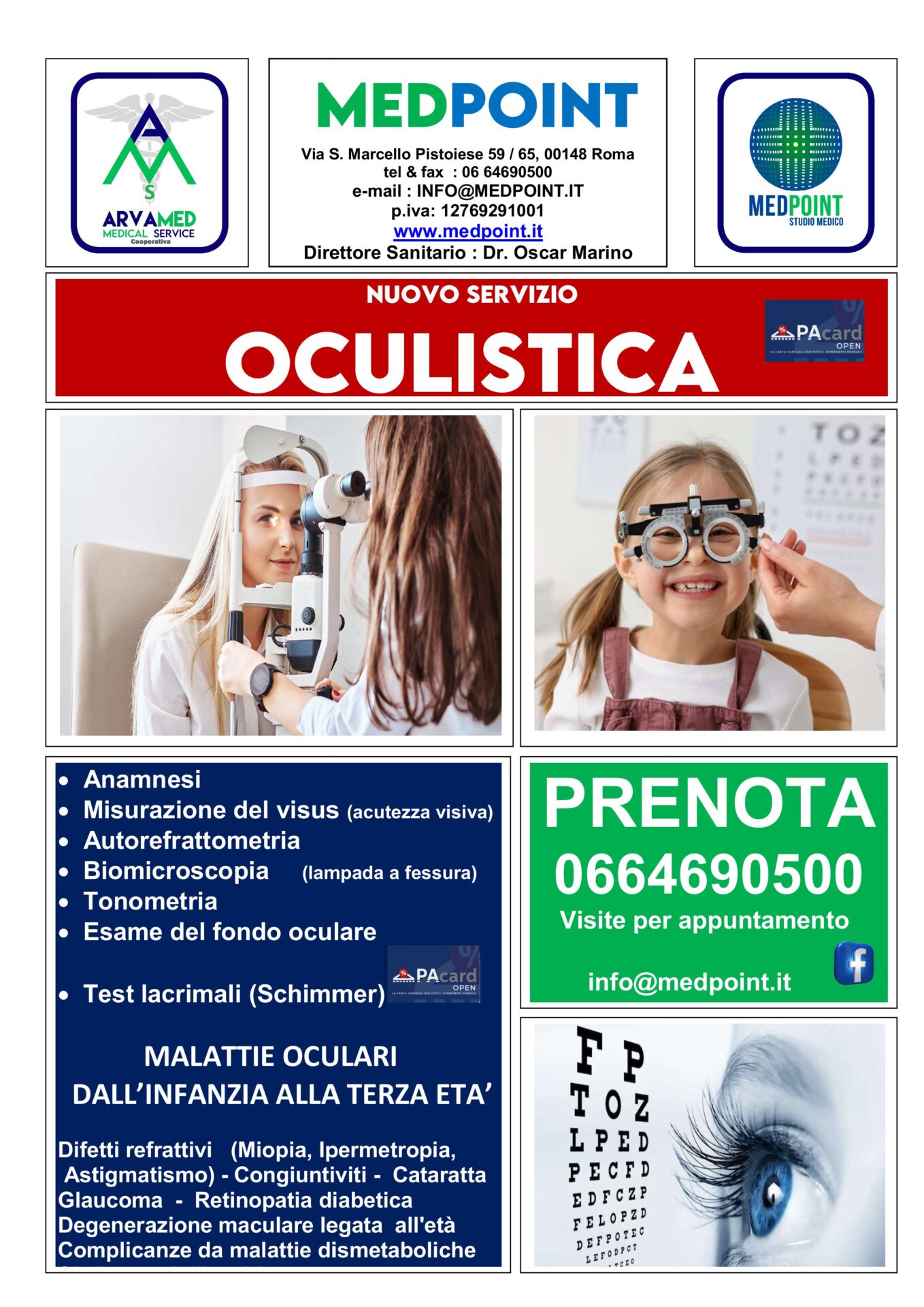 NUOVO SERVIZIO DI OCULISTICA